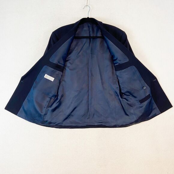 Van Gils Wool Blazer Men's 36R Navy Blue Double Breasted Gold Buttons Classic - Picture 3 of 8